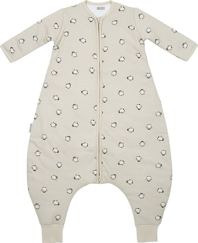 Meyco Baby Penguin baby winter slaapoverall jumper met vaste mouw - soft sand - 80cm - 2.5 TOG