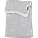 Meyco Baby X Mrs.Keizer Rabbit velvet ledikant deken - silver - 100x150cm