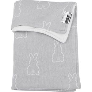 Meyco Baby X Mrs.Keizer Rabbit velvet ledikant deken - silver - 100x150cm