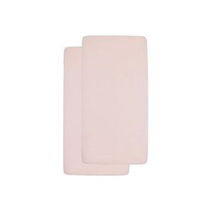 Meyco Baby Uni hoeslaken ledikant - 2-pack - soft pink - 60x120cm