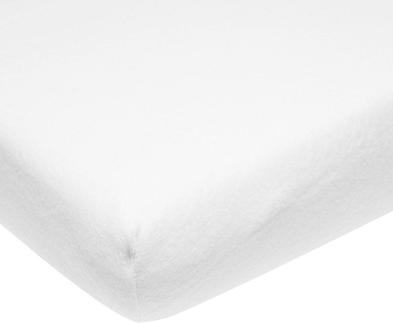 Meyco Baby Uni molton stretch hoeslaken ledikant - white - 60x120cm