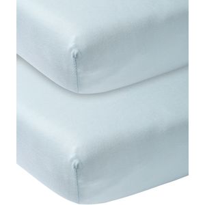 Meyco Baby Uni hoeslaken wieg - 2-pack - light blue - 40x80/90cm