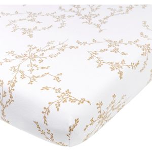 Meyco Baby Branches hoeslaken ledikant - sand - 60x120cm