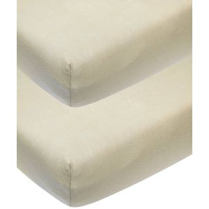 Meyco Baby Uni hoeslaken ledikant - 2-pack - sand - 60x120cm