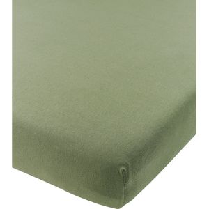 Meyco Baby Uni hoeslaken juniorbed - jersey - olive green - 70x140/150cm