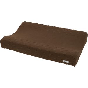 Meyco Baby Knots aankleedkussenhoes (zacht en huidvriendelijk, 100% katoen, wasbaar, eenvoudig onderhoud, geschikt voor de droger, afmetingen: 50 x 70 cm), chocolade