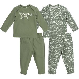 Meyco Pyjama Cheetah - set van 2 Forest Green