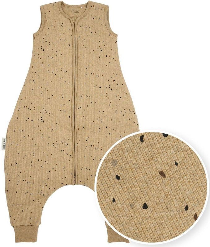 Meyco Baby Rib Mini Spot baby winter slaapoverall jumper - toffee melange - 104cm - 2.0 TOG
