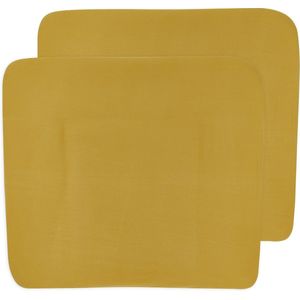 Meyco Baby Uni aankleedkussenhoes - 2-pack - honey gold - 85x75cm