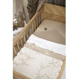 Meyco Baby Branches ledikant deken - geweven - sand - 100x150cm - 1.0 TOG