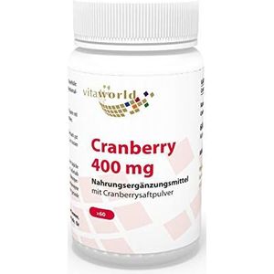 Vita World Cranberry 400 mg - 60 Capsules VEGAN - Gemaakt in Duitsland