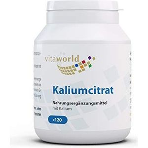 Vita World Kaliumcitraat 605mg 120 Capsules VEGAN - Gemaakt in Duitsland