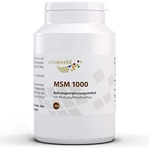 Vita World MSM 1000mg Methylsulfonylmethaan HOGE DOSIS - 120 Tablets VEGAN - Gemaakt in Duitsland