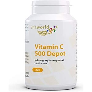 Vita World Vitamine C 500mg Depot - VEGAN - 120 Capsules - Gemaakt in Duitsland