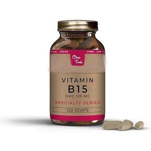 Clean Foods Vitamine B15 DMG 125mg 120 Capsules Vegan Gemaakt in Nederland