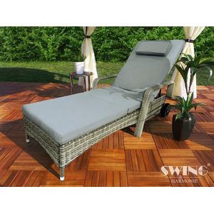 Rotan Ligstoel Relax GRIJS