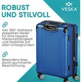 Veska Hartschalenkoffer Kofferset "Madrid" 3 teilig mit TSA Zahlenschloss 4 Rollen ABS-Hartschale, Reisekoffer Trolley Rollkoffer Koffer - oliv-grün