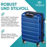 Veska Hartschalenkoffer Kofferset "Nizza" 3 teilig mit TSA Zahlenschloss 4 Rollen ABS-Hartschale, Reisekoffer Trolley Rollkoffer Koffer - oliv-grün