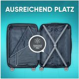 Veska Hartschalenkoffer Kofferset "Nizza" 3 teilig mit TSA Zahlenschloss 4 Rollen ABS-Hartschale, Reisekoffer Trolley Rollkoffer Koffer - oliv-grün