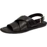 Sioux - Sandalen - Zwart - Glad Leer - Gewrichtsbescherming - Optimale Demping