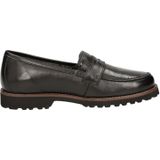 Sioux - Meredith-741-Wf-H - Mocassins - Zwart - Bovenmateriaal van Zacht Leer - Zachte Rubberen Zool - Elastische Comfortabele Band