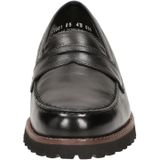 Sioux - Meredith-741-Wf-H - Mocassins - Zwart - Bovenmateriaal van Zacht Leer - Zachte Rubberen Zool - Elastische Comfortabele Band