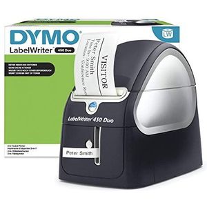 DYMO LabelWriter 450 Duo labelprinter, thermisch papier, 600 x 300 dpi, tot 71 etiketten/minuut, USB
