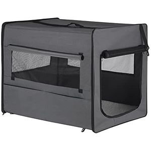 EUGAD Opvouwbare hondenbox, B103 x 79 x 71 cm, voor grote honden (hondenhoogte ≤ 65 cm en lengte van de hond ≤ 90 cm), hondentransportbox, auto, reisbox, autobox, hondentas, kattentas, kattenbox,