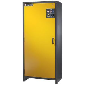 asecos Brandveilige opslagkast voor gevaarlijke stoffen, type 30, 1-deurs, breedte 864 mm, goudgeel