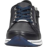 Donkerblauw/Bruin - Vrijetijdsschoen - Vetersluiting - Sleehak