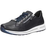 Donkerblauw/Bruin - Vrijetijdsschoen - Vetersluiting - Sleehak