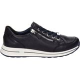 Donkerblauw/Bruin - Vrijetijdsschoen - Vetersluiting - Sleehak