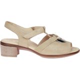 Zand - Sandaal - Metallic - Blokhak - Klittenbandsluiting