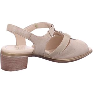 Ara - Lugano - Sandaal - Zand - Blokhak - Met Elastiek en Klittenband