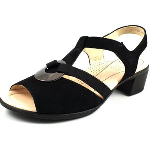 ARA Lugano sandalen met hak voor dames, zwart, 37.5 EU Weit