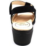 ARA Lugano sandalen met hak voor dames, zwart, 38.5 EU Weit