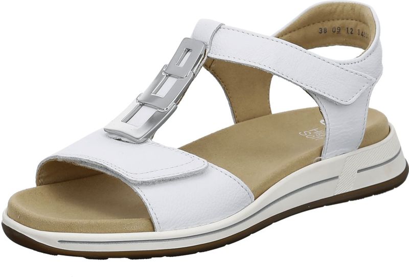 Ara - OSAKA-S - Sandaal - Wit - Sleehak - Klittenbandsluiting