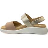 ARA - Sandalen - Beige - Zilver - Profielzolen - Verstelbare Riemen - Velcro Sluiting