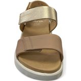 ARA - Sandalen - Beige - Zilver - Profielzolen - Verstelbare Riemen - Velcro Sluiting