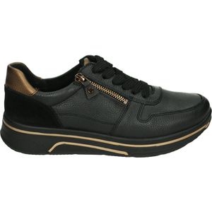 Ara - 1227540 - Dames Sneakers - Zwart - Glad Leer - Rubber Zool