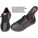 Ara - 1227540 - Lage Sneakers - Zwart - Glad Leer - Wijdte H