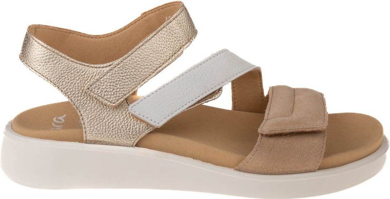 Ara - Madeira - Sandaal - Zand/Wit/Platinakleur - Sleehak