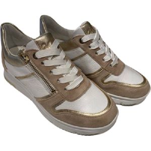 ara - Dames Sneaker - Beige - Leer - Brede Pasvorm