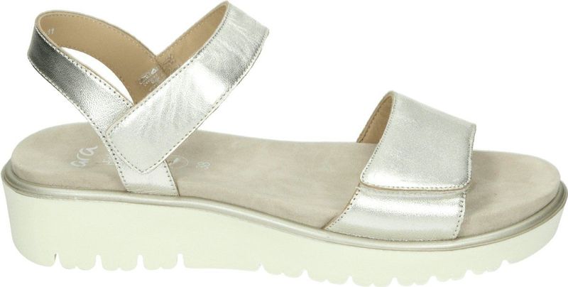 Sandaal - Effen - Leer - Velcro Sluiting - Sleehak