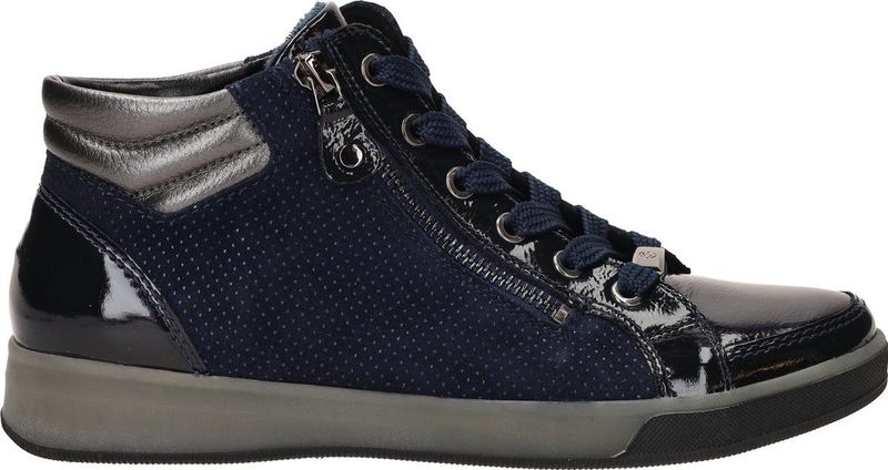 Ara Rom - Hoge Sneakers - Dames Sneaker - Zwart - Lakleer/Suède/Gladleer