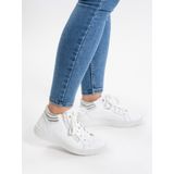 Ara - Rome - Sneakerboots - Wit/Zilverkleur - Hoog - Vetersluiting - Sleehak