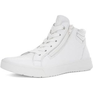 Ara - Rome - Sneakerboots - Wit/Zilverkleur - Hoog - Vetersluiting - Sleehak