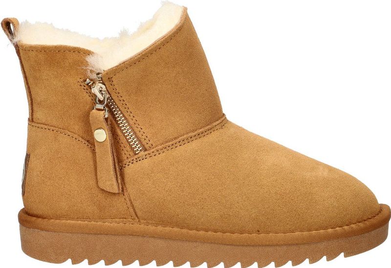 Ara - Alaska - Dames Boot - Cognac - Suède - Met Rits