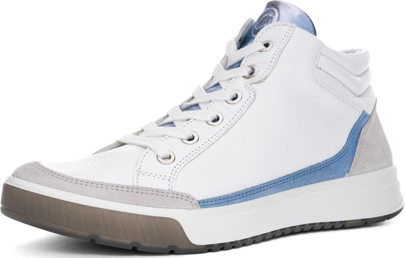 Ara - 1250002 - Hoge Sneakers - Wit/Beige - Leer/Nubuck - Wijdte G