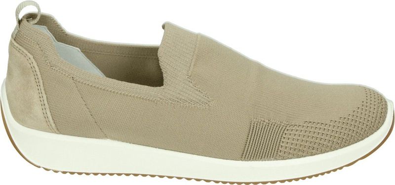 Ara - 1254042 - Instappers - Taupe - Leer en Stof - Rubber Zool